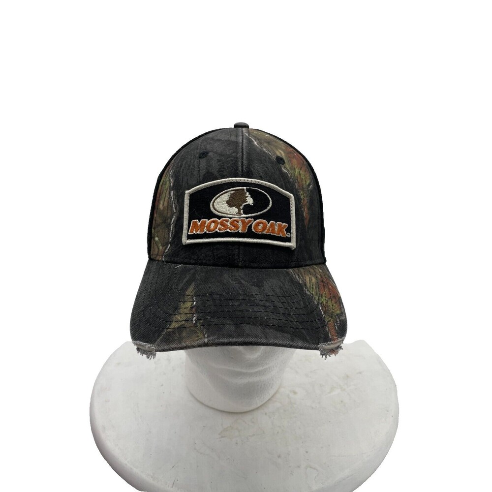 Vintage Mossy Oak Camo Mesh Flex Fitted L-XL Hat Cap Trucker Unisex Hunt Fish